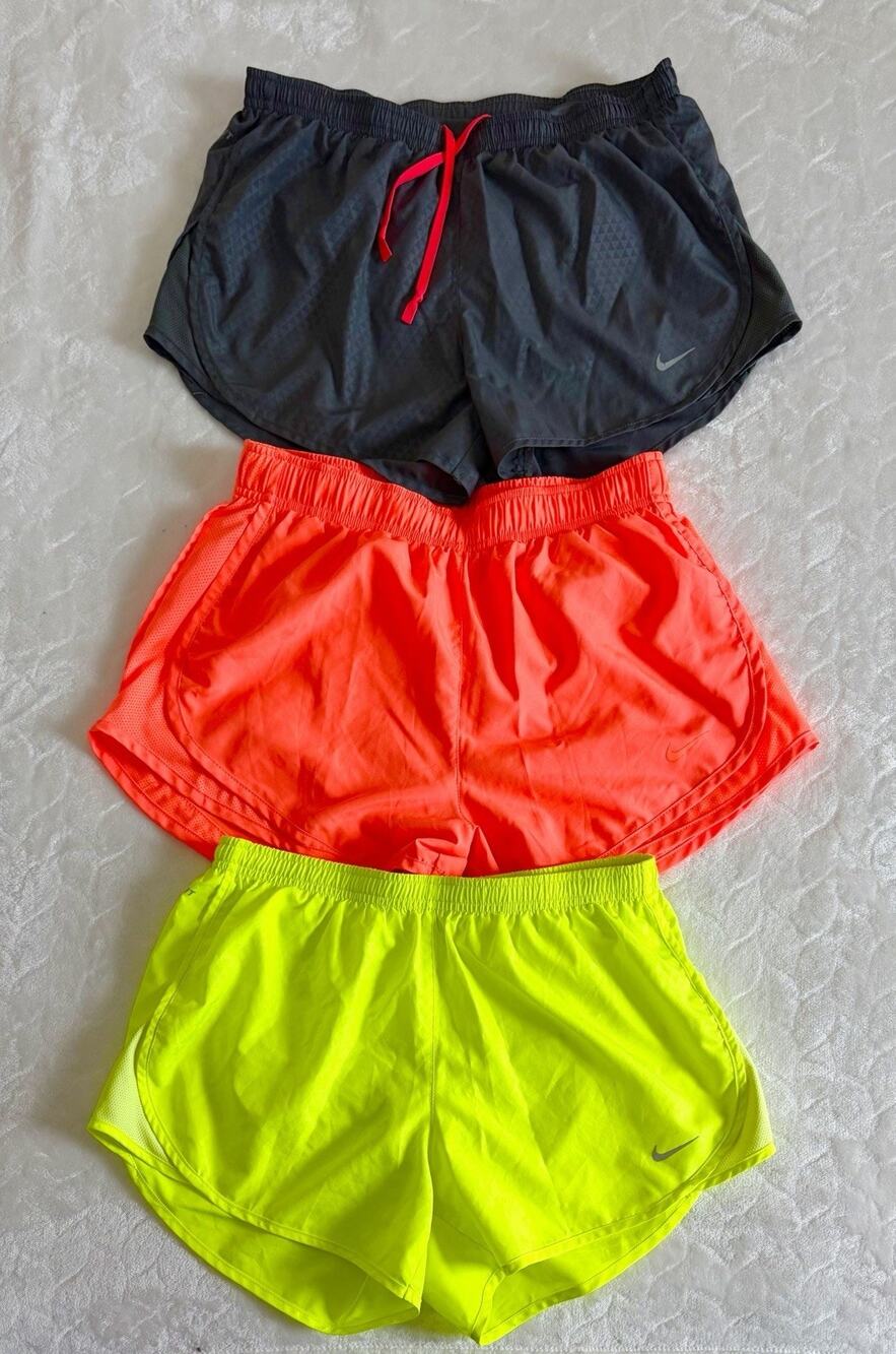 Nike Women S/M Lot Of 3 Dri-FIT Tempo Running Shorts Elastic Waist Mesh Inset